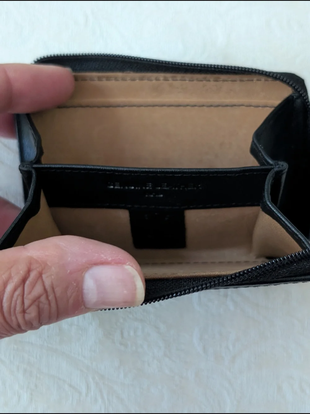 Black Men Women's Zip-Around Wallet ID Window Key Ring Solid